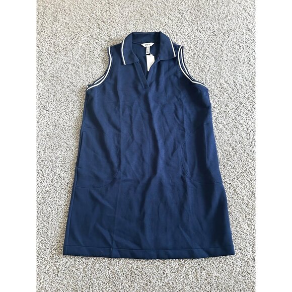 Spanx Women Sz XL Navy Sleeveless AirEssentials Pique Polo Tank Dress Abraham's - Picture 11 of 11